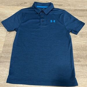 Like 🆕 Under Armour Youth Polo in Heathered Navy Blue , Size Youth M
